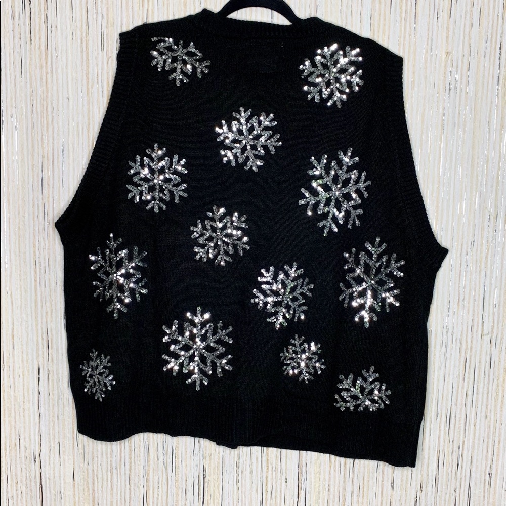 Tipsy Elves Sequin Snowflake Vest - image 2